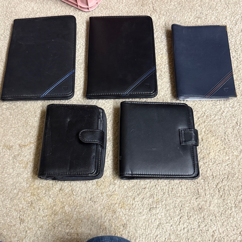 Vintage Cambridge blk Padfolios  Navy Leather business card holder set of 5